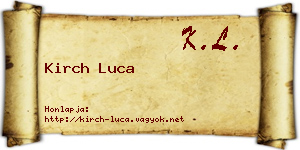 Kirch Luca névjegykártya